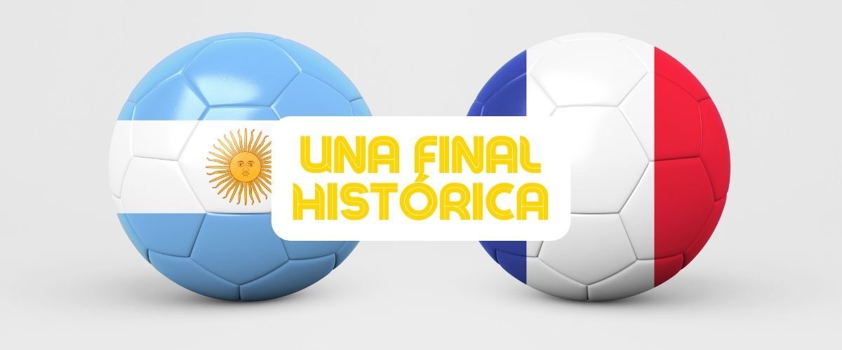Dos balones con bandera de Argentina y Francia