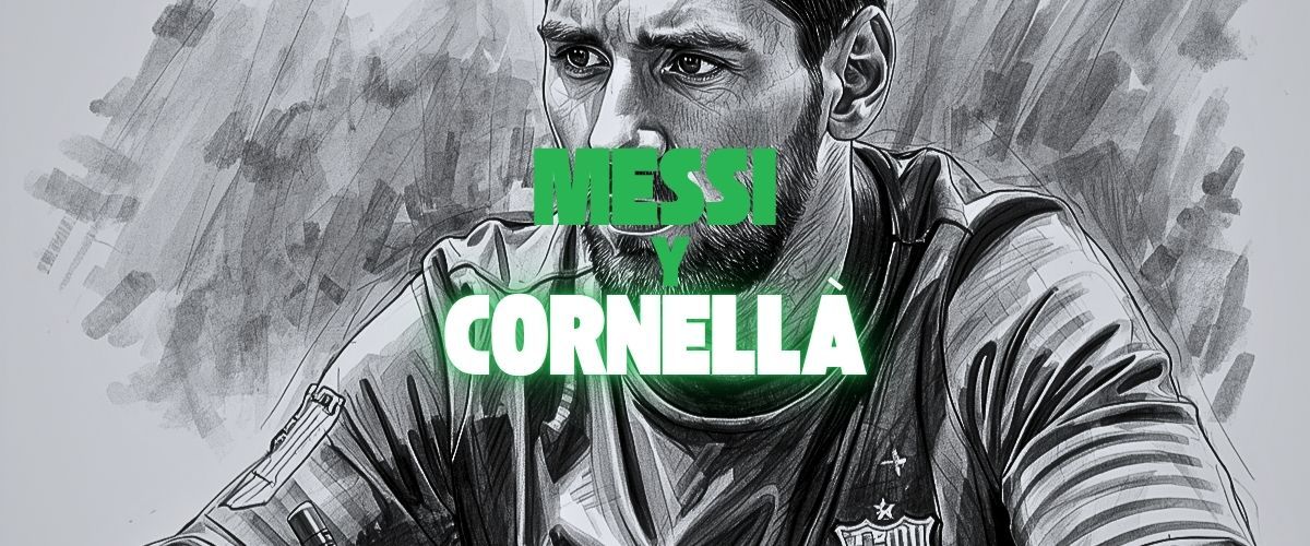 Viñeta de Messi con texto