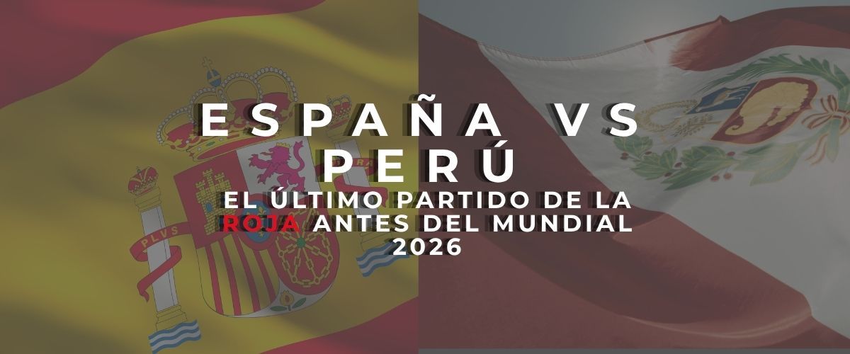 Banderas de España y Perú con texto