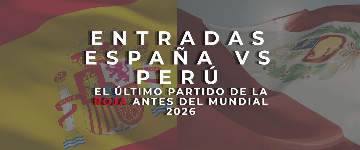 Banderas de España y Perú con texto