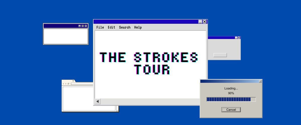 Fondo azul con ventanas PC y texto