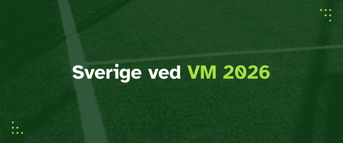 Sverige ved VM 2026 på grøn fodboldbaggrund