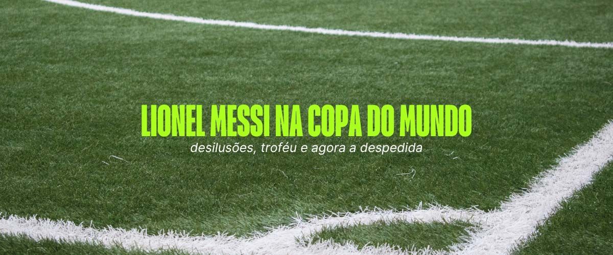 Lionel Messi na Copa do Mundo em campo de futebol
